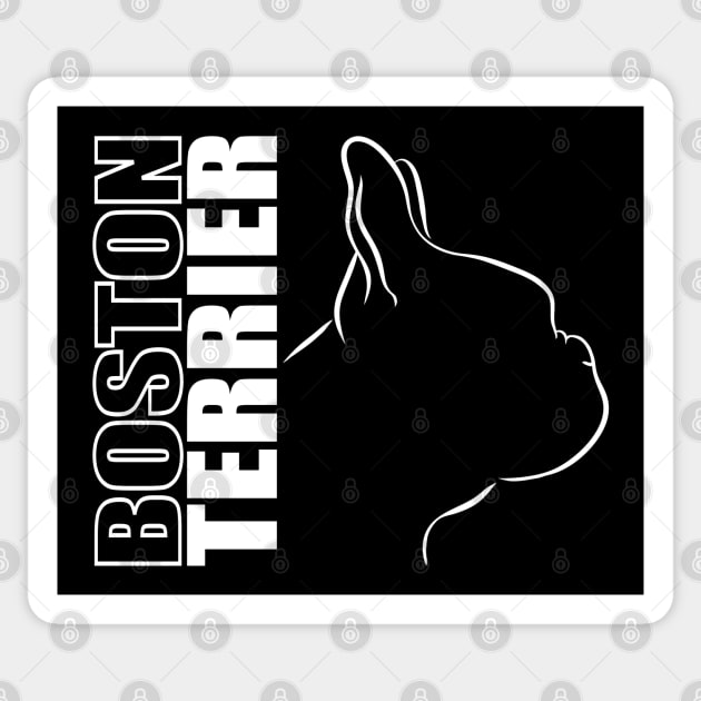 Boston Terrier profile dog lover Bostie Sticker by wilsigns